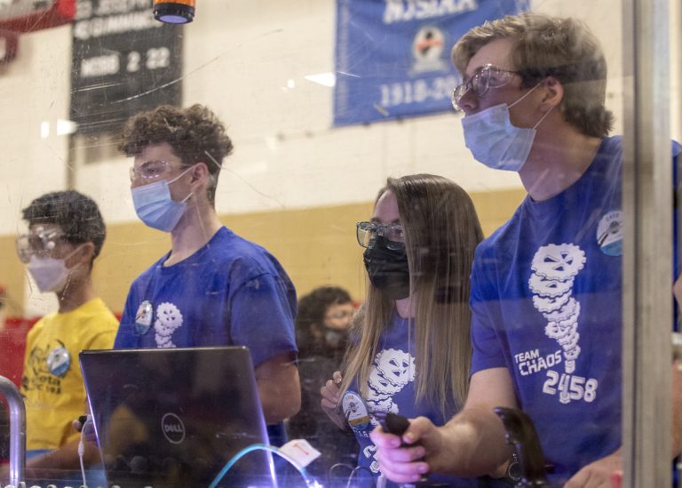 Hayley Katz (second from the right) at a For Inspiration and Recognition of Science and Technology, or FIRST Robotics, competition. FIRST Robotics is a team-based program for children 4-18 years old that encourages interest in Science, Technology, Engineering and Mathematics through hands-on learning. Katz is the printed electronics and futures integration team lead at the Printed Electronics Materials and Sensors Center at DEVCOM Armaments Center. She has been involved with FIRST Robotics since she was in high school. (Photo credit: U.S. Army)